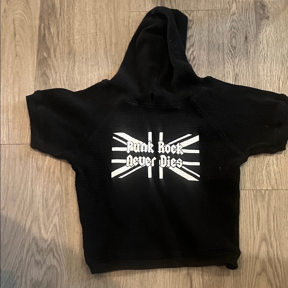 Stylish Black Dog Hoodie with Punk Rock Design